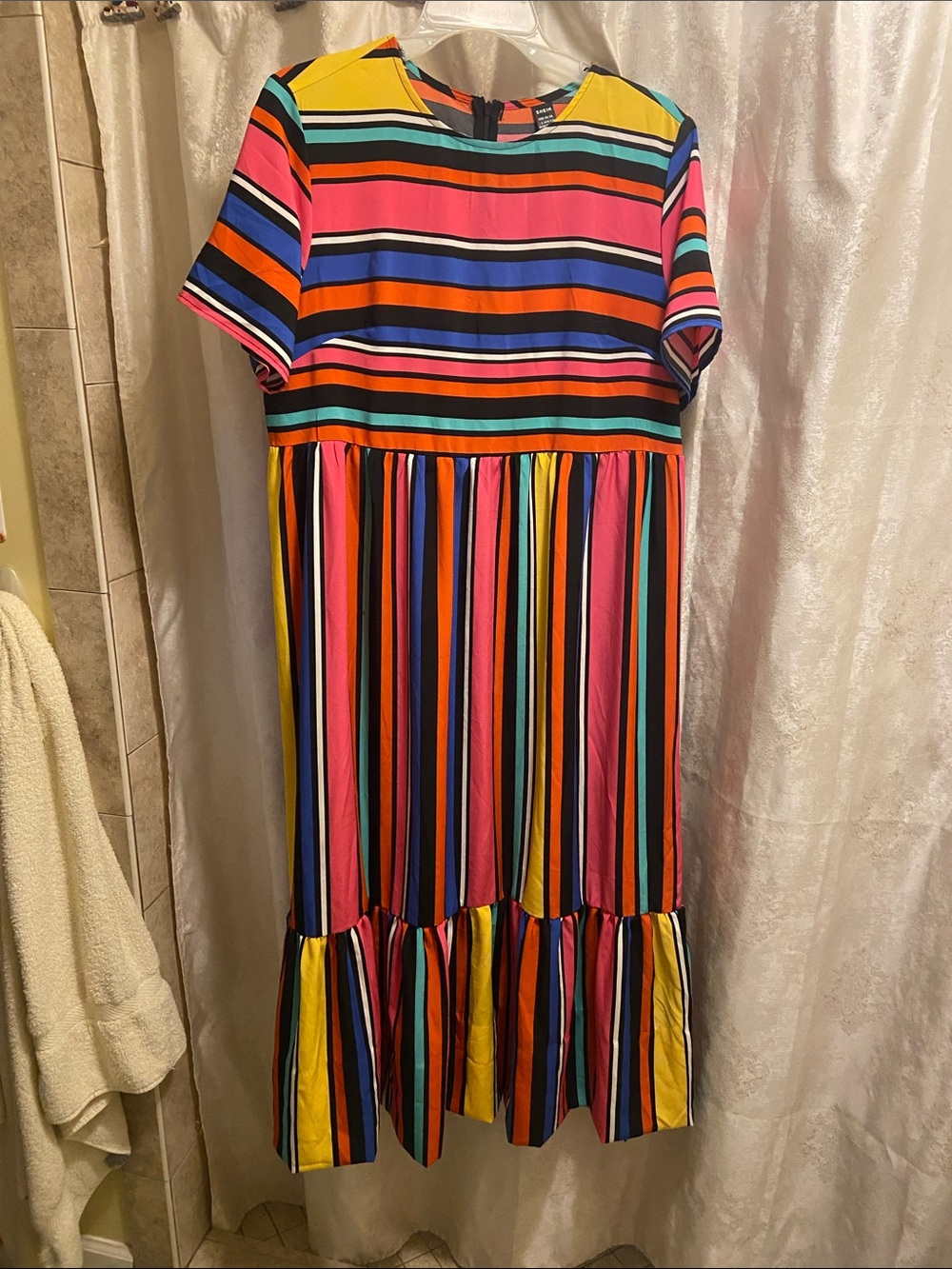 Women’s Multicolor Striped Short-Sleeve Dress